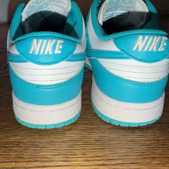 Nike Dunk Low Next Nature Shoes White and Turquoise Sz 9 - Picture 4 of 7